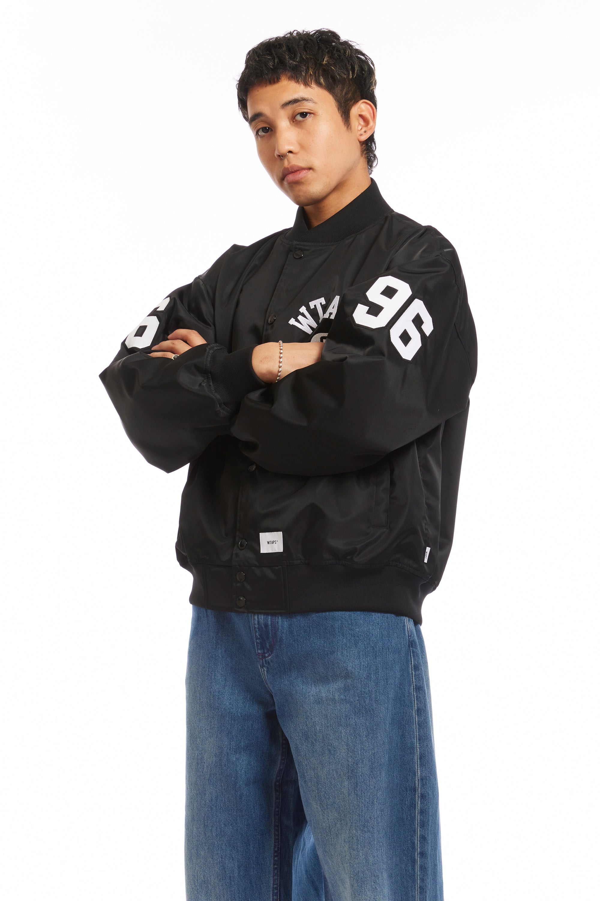 The NYLON TWILL TEAM JACKET BLACK available online with global shipping, and in PAM Stores Melbourne and Sydney.