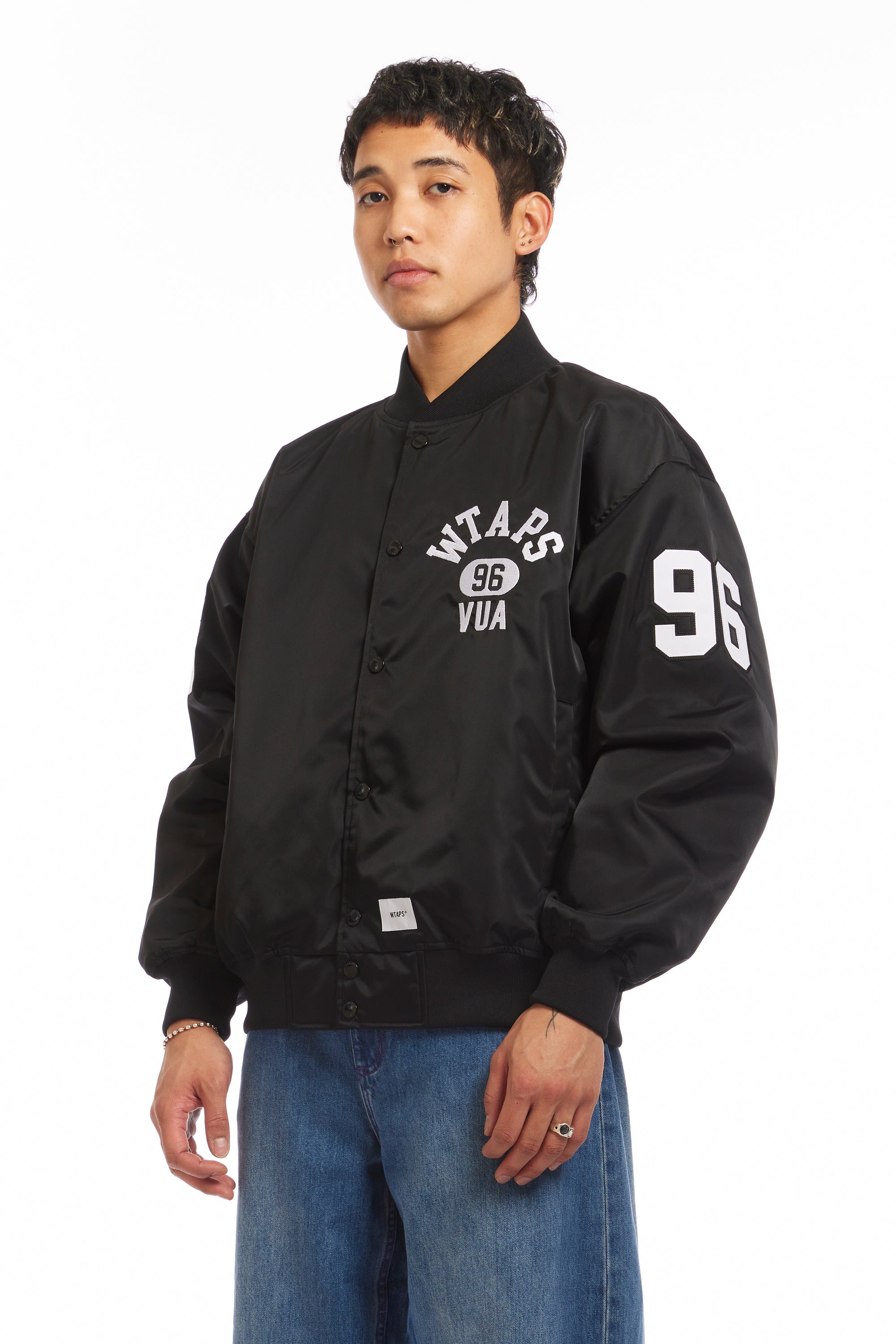 The NYLON TWILL TEAM JACKET BLACK available online with global shipping, and in PAM Stores Melbourne and Sydney.