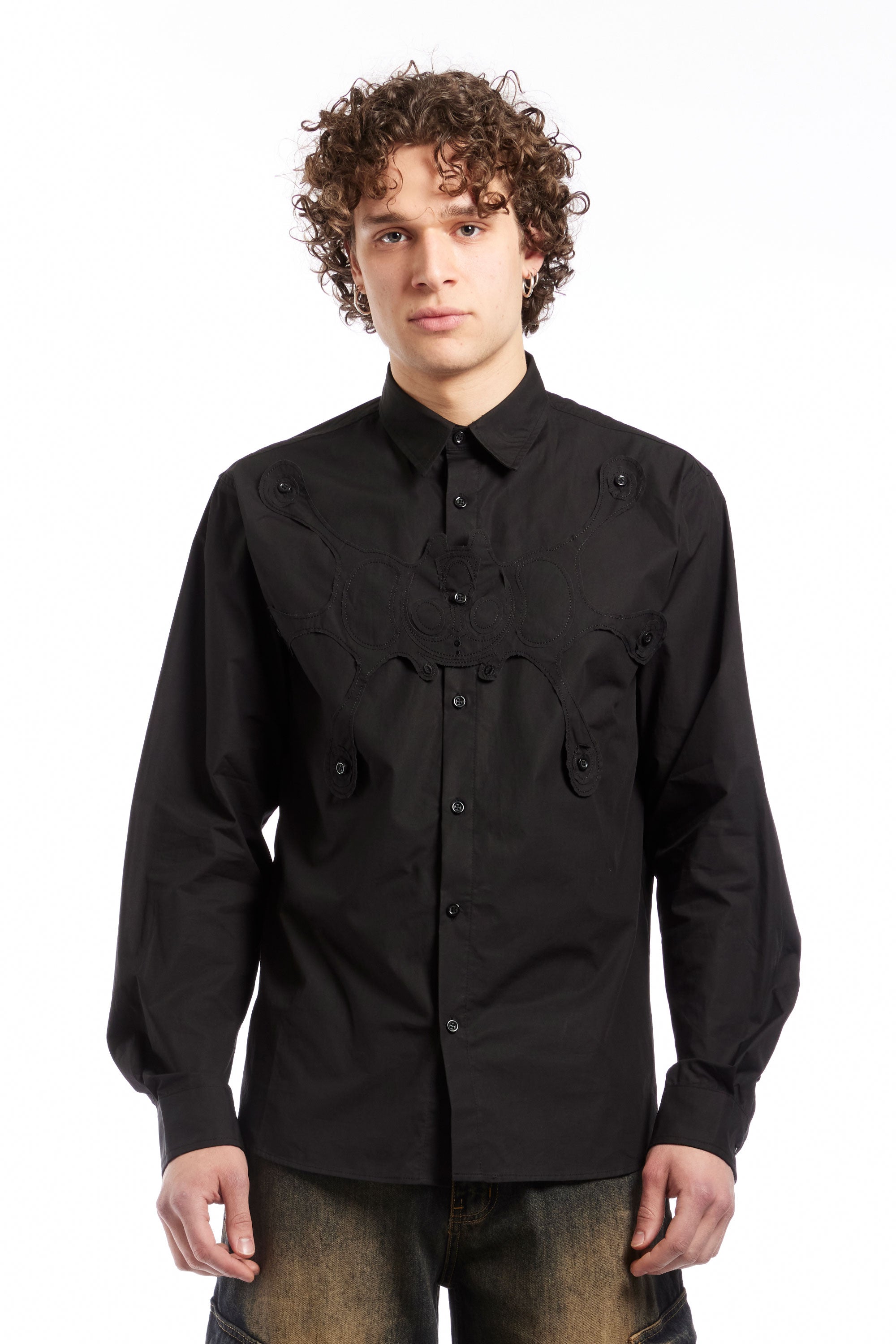 The HAPPY99 - Angel99 Button Up L-S Shirt Black  available online with global shipping, and in PAM Stores Melbourne and Sydney.