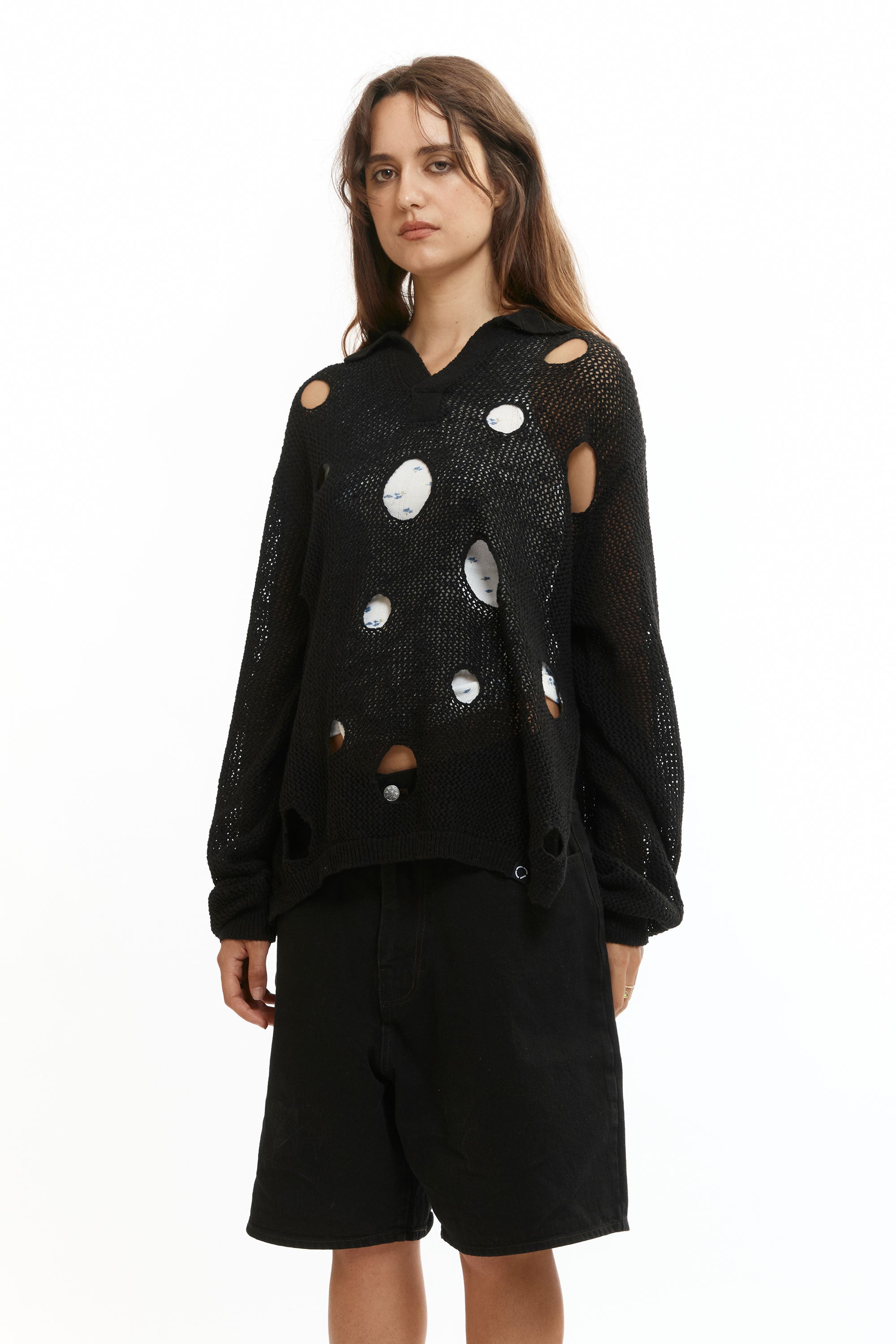 The HOLE KNIT SKIPPER BLACK available online with global shipping, and in PAM Stores Melbourne and Sydney.