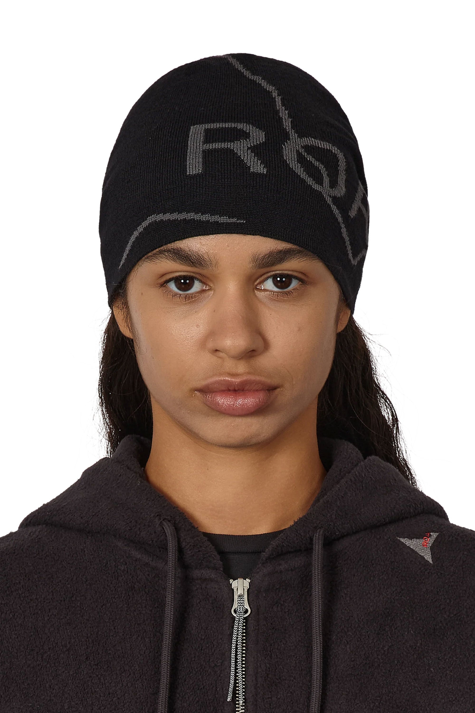 The Logo Wool Beanie Deep Black available online with global shipping, and in PAM Stores Melbourne and Sydney.