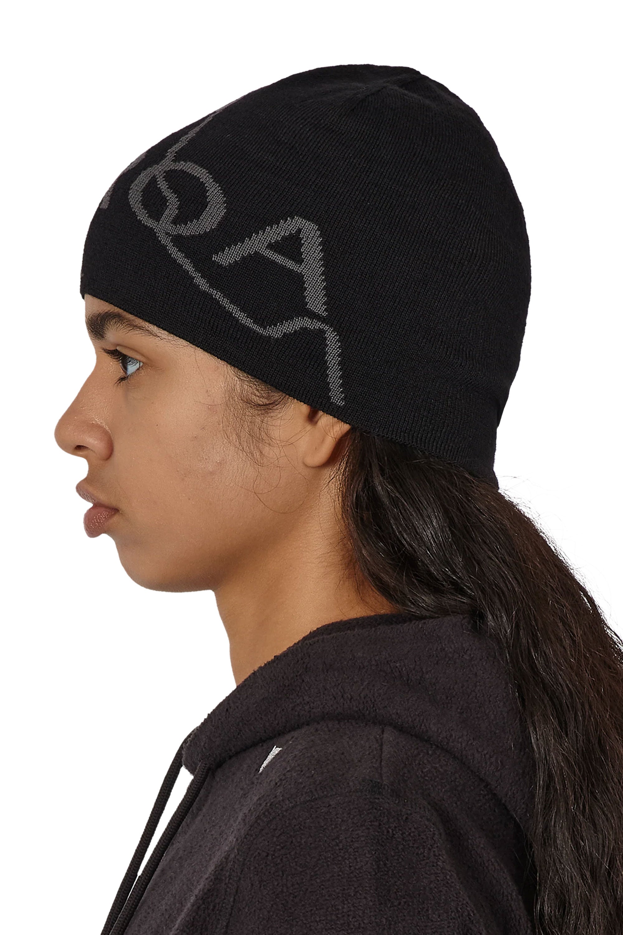 The Logo Wool Beanie Deep Black available online with global shipping, and in PAM Stores Melbourne and Sydney.
