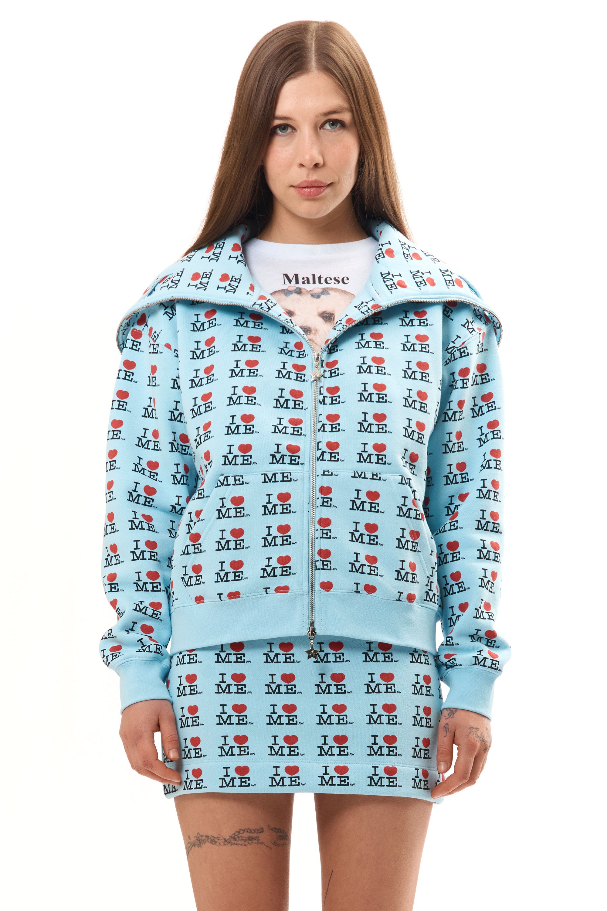 The I HEART ME BLUE BUTTERFLY HOODIE available online with global shipping, and in PAM Stores Melbourne and Sydney.