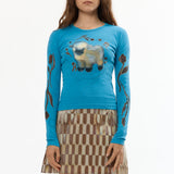 The BABY CALF EMBROIDERED LONGSLEEVE available online with global shipping, and in PAM Stores Melbourne and Sydney.