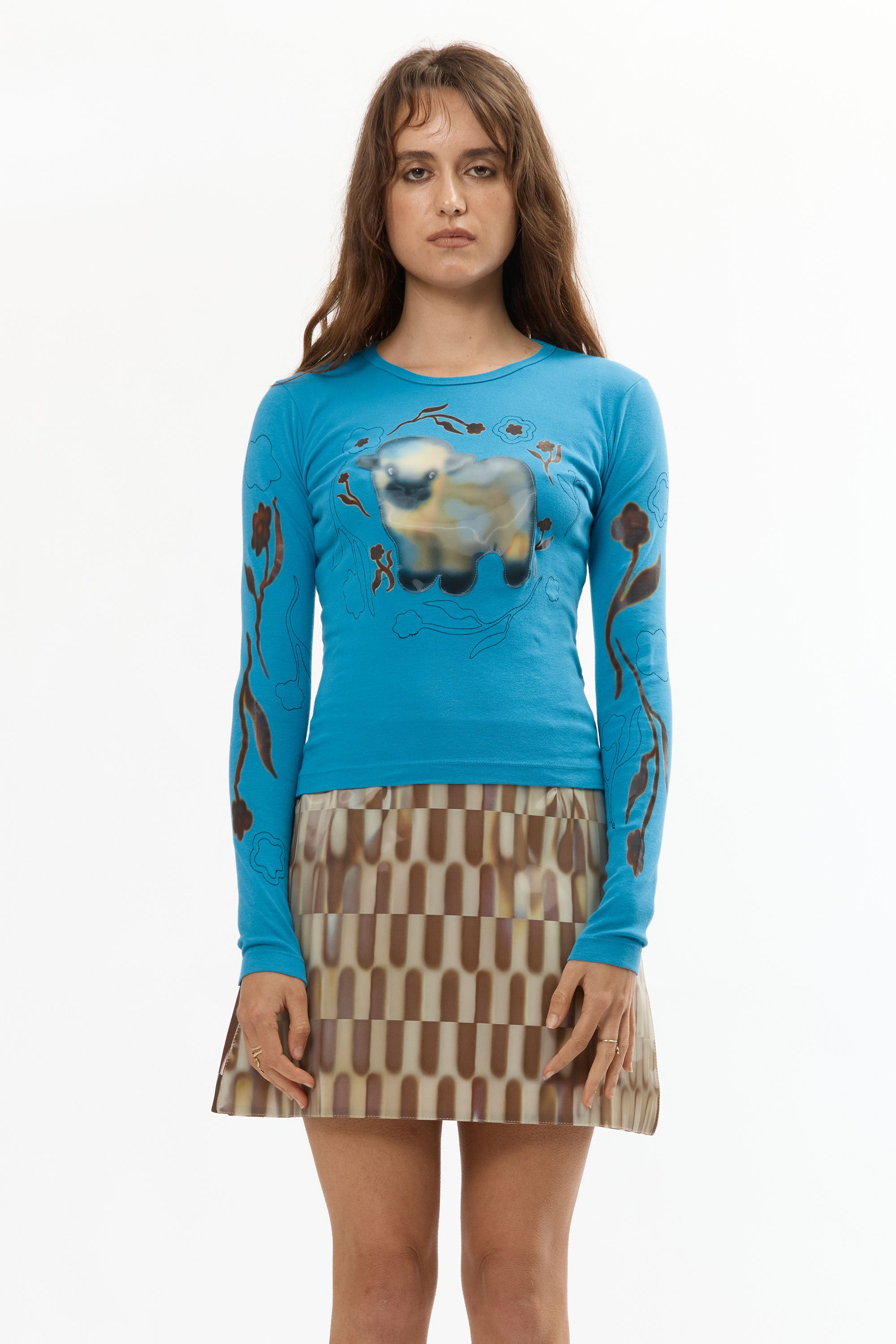 The BABY CALF EMBROIDERED LONGSLEEVE available online with global shipping, and in PAM Stores Melbourne and Sydney.