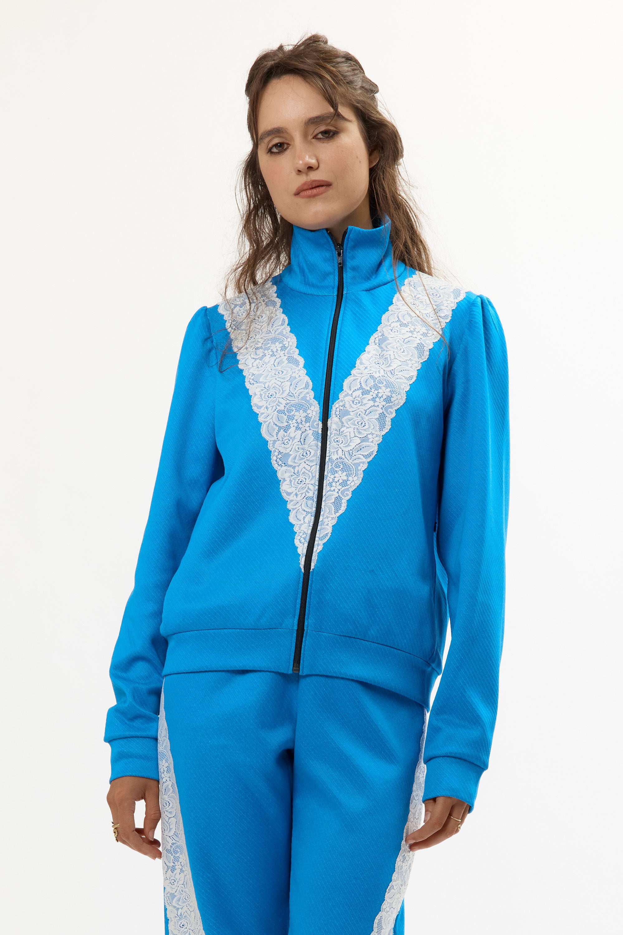 BLUE LACE TRACKSUIT JACKET