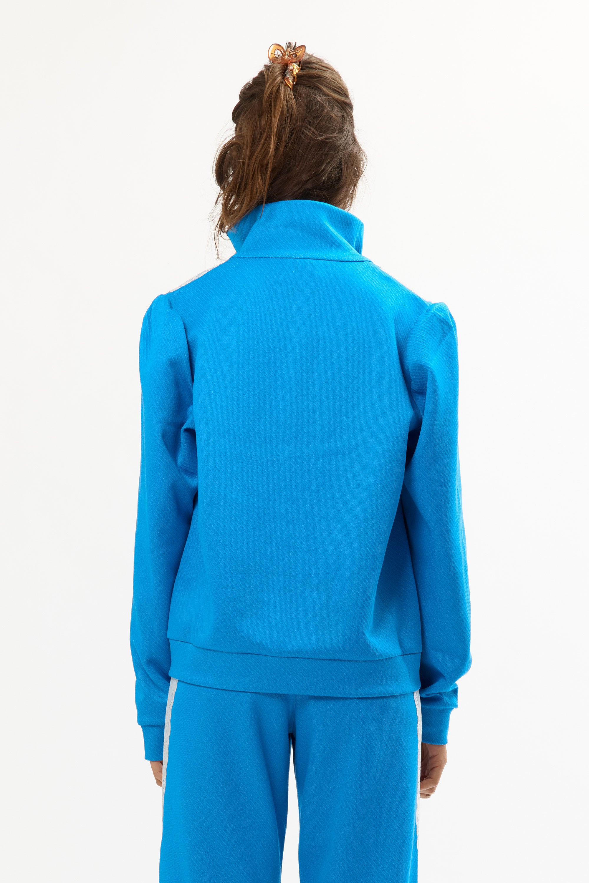 The BLUE LACE TRACKSUIT JACKET available online with global shipping, and in PAM Stores Melbourne and Sydney.