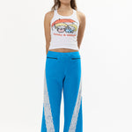 The BLUE LACE TRACKSUIT TROUSERS available online with global shipping, and in PAM Stores Melbourne and Sydney.