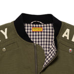 The BOMBER JACKET OLIVE DRAB available online with global shipping, and in PAM Stores Melbourne and Sydney.