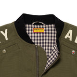 The BOMBER JACKET OLIVE DRAB available online with global shipping, and in PAM Stores Melbourne and Sydney.