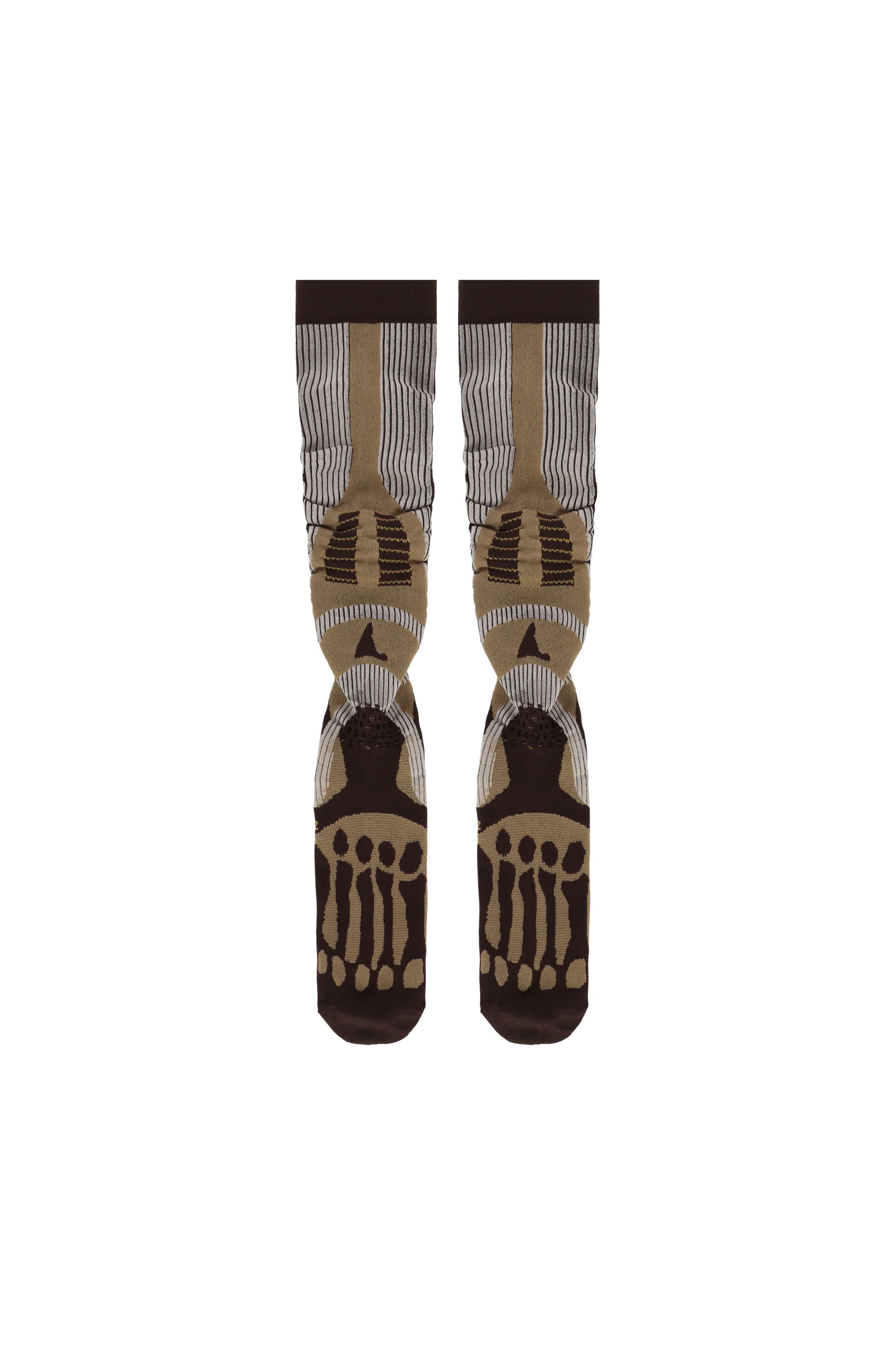 The ROA - BONES LONG SOCKS BROWN available online with global shipping, and in PAM Stores Melbourne and Sydney.