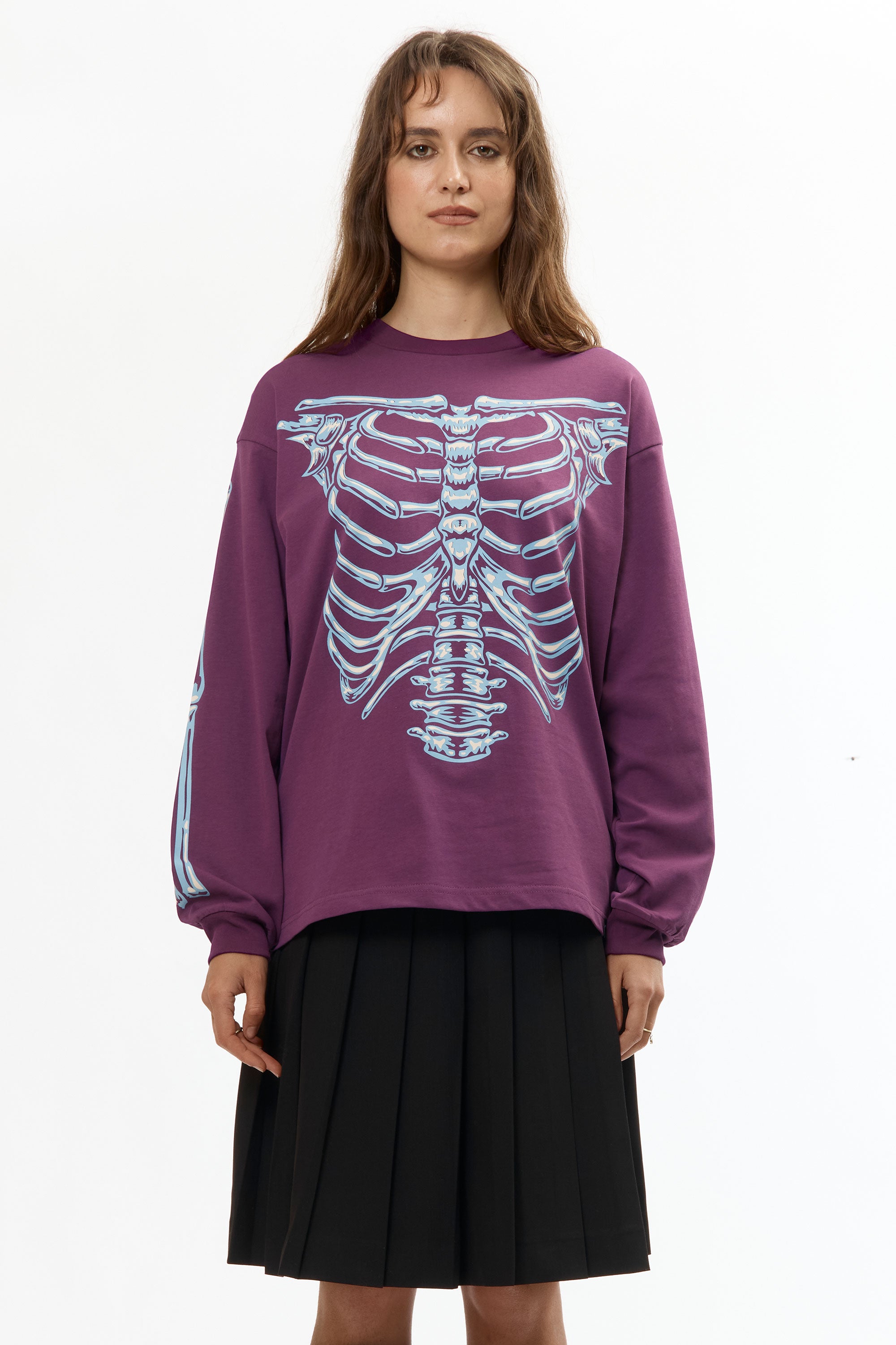 The BONES L/S TEE PURPLE available online with global shipping, and in PAM Stores Melbourne and Sydney.