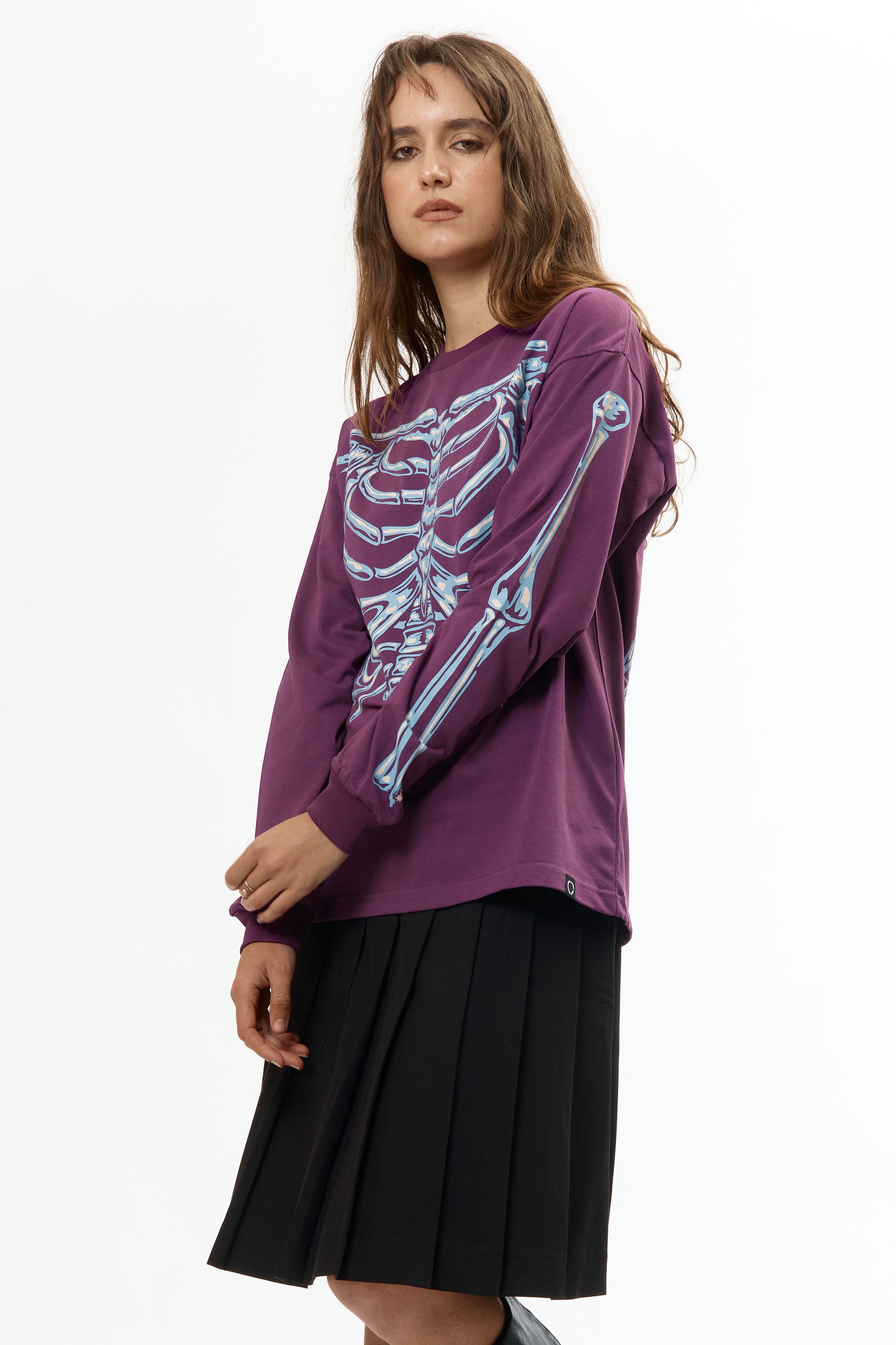 The BONES L/S TEE PURPLE available online with global shipping, and in PAM Stores Melbourne and Sydney.