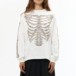 The BONES L/S TEE WHITE available online with global shipping, and in PAM Stores Melbourne and Sydney.