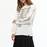 The BONES L/S TEE WHITE available online with global shipping, and in PAM Stores Melbourne and Sydney.