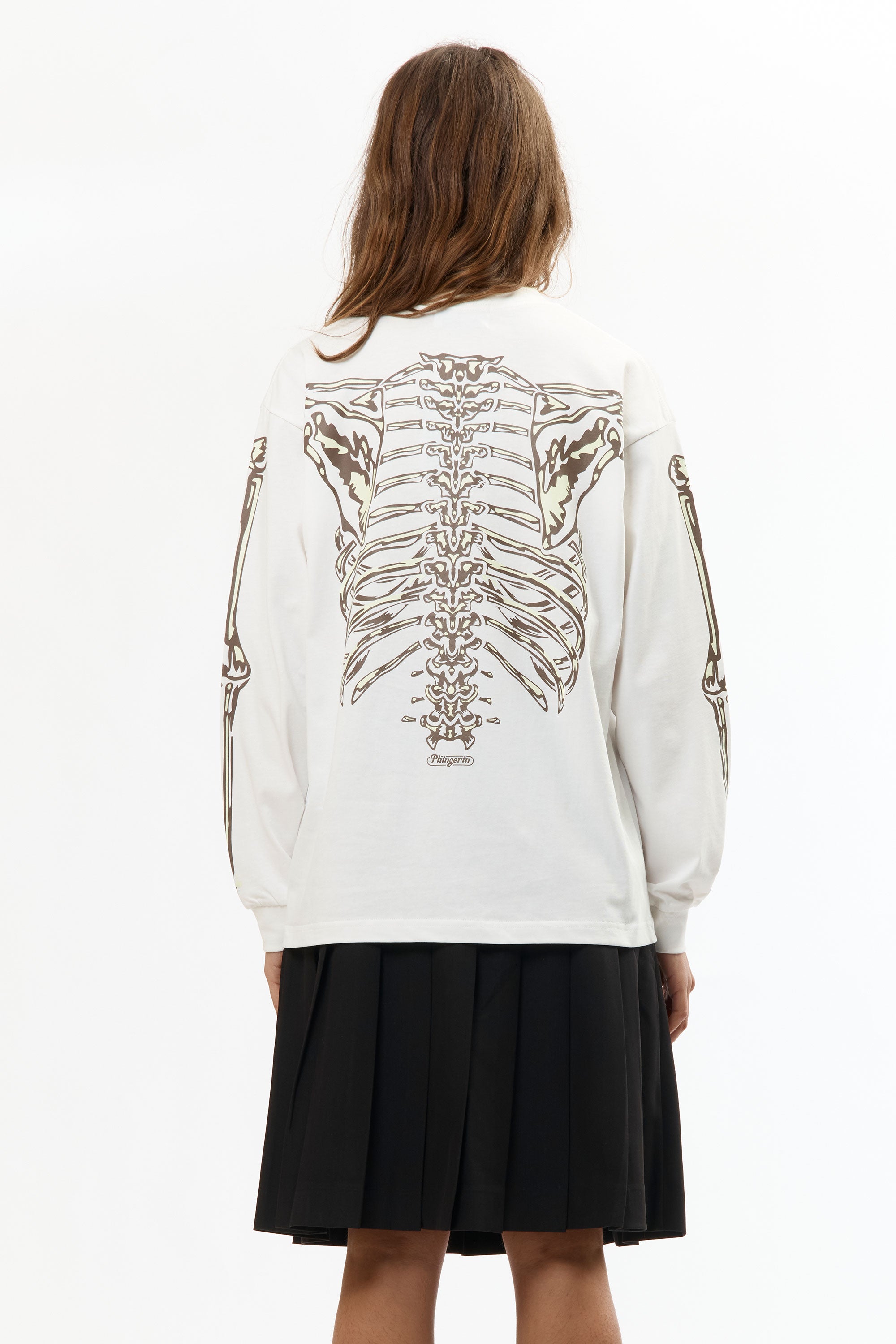 The BONES L/S TEE WHITE available online with global shipping, and in PAM Stores Melbourne and Sydney.