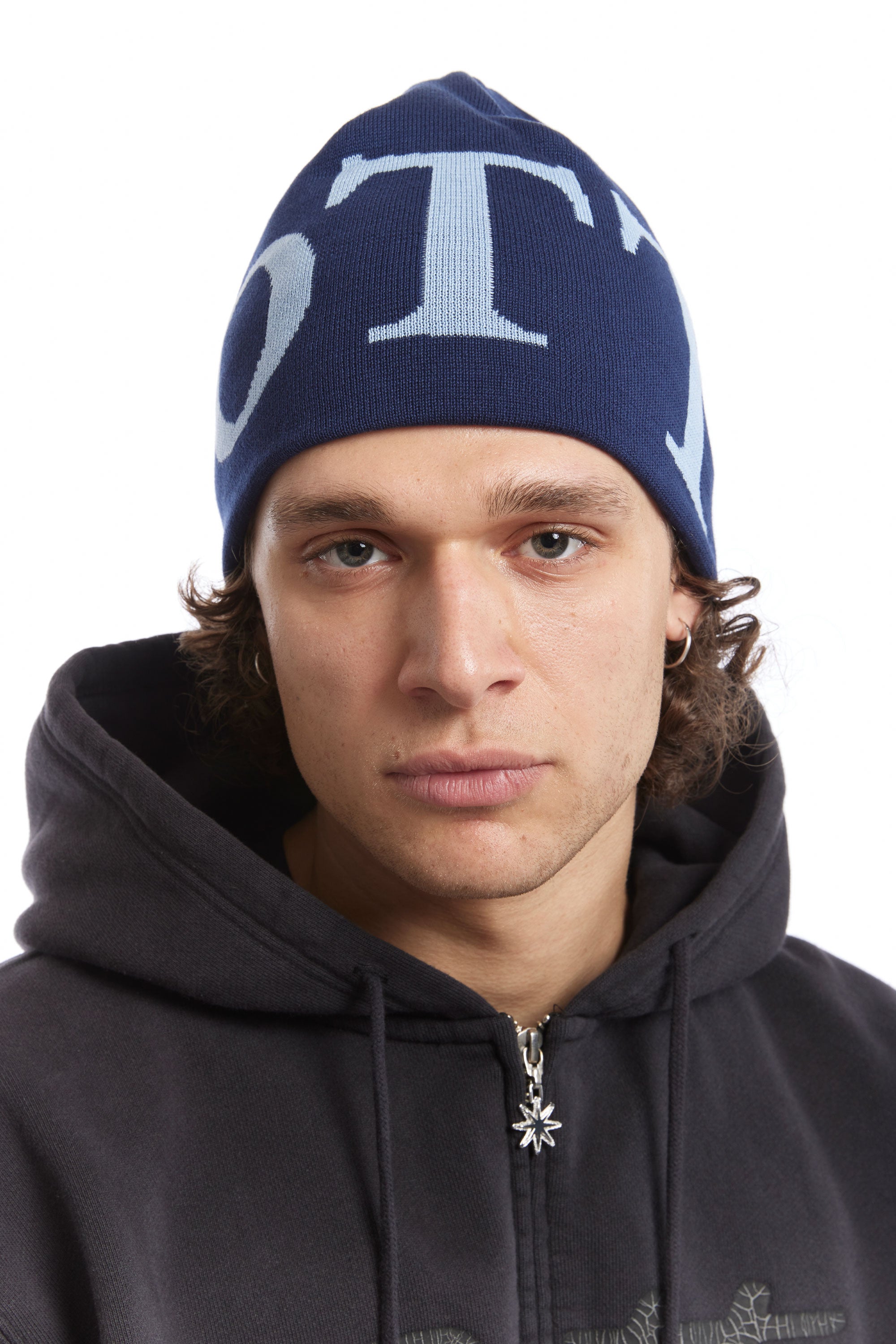 The OG Logo Skull Cap Beanie Navy available online with global shipping, and in PAM Stores Melbourne and Sydney.