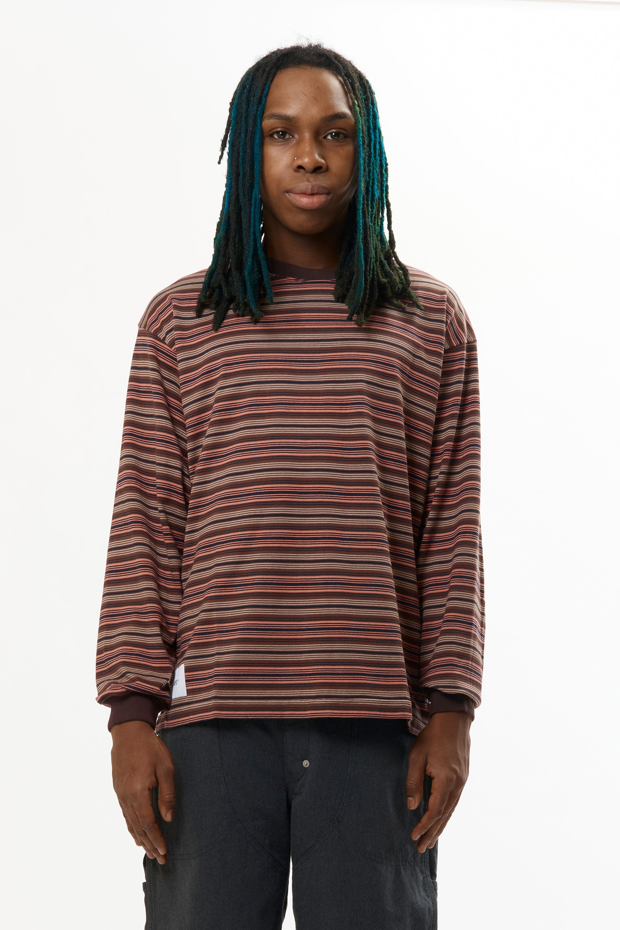 BDY 01 LS STRIPE TEE BROWN