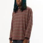 The BDY 01 LS STRIPE TEE BROWN available online with global shipping, and in PAM Stores Melbourne and Sydney.