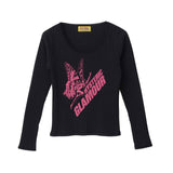 BUTTERFLY GIRL Crop T-Shirt Black
