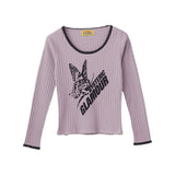 BUTTERFLY GIRL Crop T-Shirt Purple