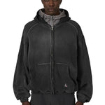 The Bee Sun Faded Waffle Zip Up Hoodie Black available online with global shipping, and in PAM Stores Melbourne and Sydney.