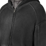 The Bee Sun Faded Waffle Zip Up Hoodie Black available online with global shipping, and in PAM Stores Melbourne and Sydney.