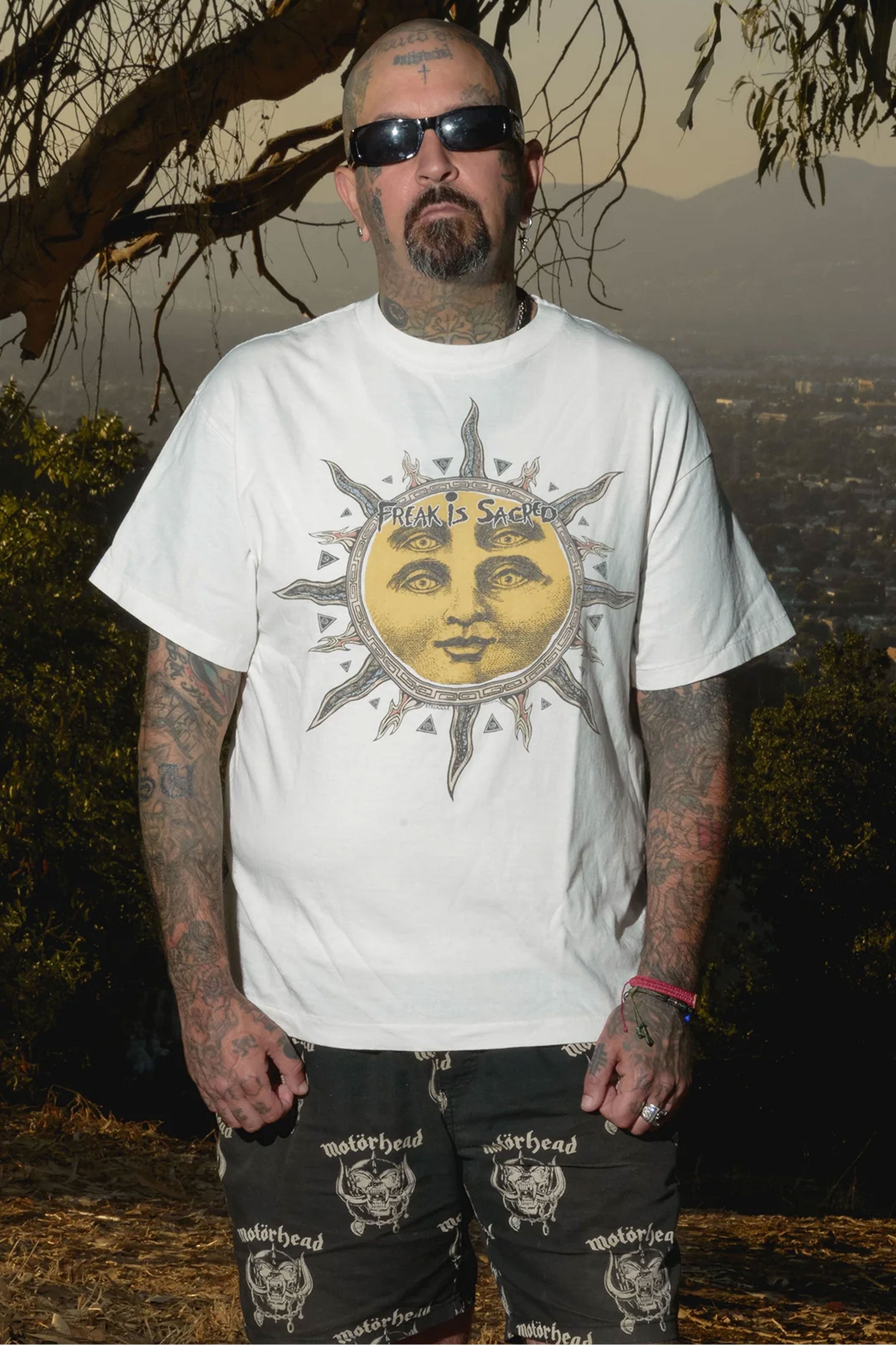 The CACTUS PLANT FLEA MARKET SUN SS TEE  available online with global shipping, and in PAM Stores Melbourne and Sydney.