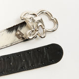 STUDDED COW HIDE BELT WITH BABY CALF BUCKLE