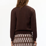 The BROWN BABY JACQUARD CALF CARDIGAN available online with global shipping, and in PAM Stores Melbourne and Sydney.