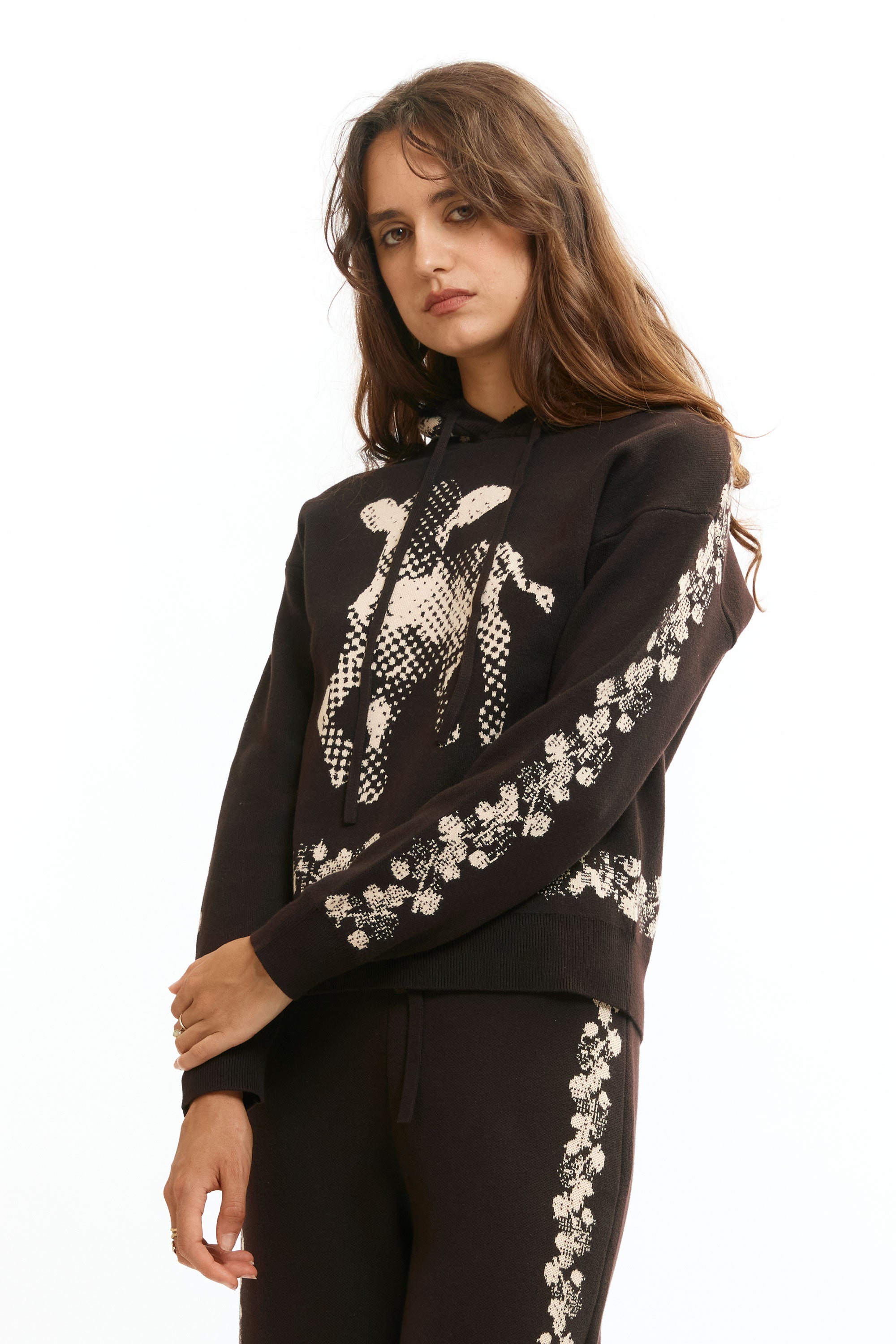 The Baby Calf Knit Pullover Hoodie available online with global shipping, and in PAM Stores Melbourne and Sydney.