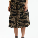 The CAMO PLEATED SKIRT available online with global shipping, and in PAM Stores Melbourne and Sydney.