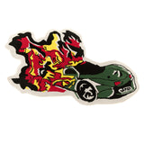 The BURNING CARS RUG  available online with global shipping, and in PAM Stores Melbourne and Sydney.