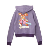The CHAINSAW BUNNY Cropped Hoodie Purple available online with global shipping, and in PAM Stores Melbourne and Sydney.
