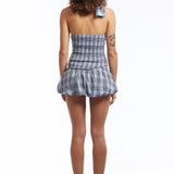 The GREY PLAID KATIE BUBBLE SKORT  available online with global shipping, and in PAM Stores Melbourne and Sydney.