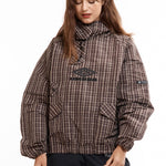 The Check Smock Anorak Beige Dark Brown available online with global shipping, and in PAM Stores Melbourne and Sydney.