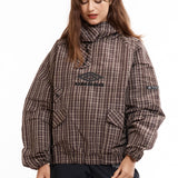The Check Smock Anorak Beige Dark Brown available online with global shipping, and in PAM Stores Melbourne and Sydney.