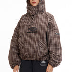 The Check Smock Anorak Beige Dark Brown available online with global shipping, and in PAM Stores Melbourne and Sydney.