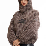 The Check Smock Anorak Beige Dark Brown available online with global shipping, and in PAM Stores Melbourne and Sydney.