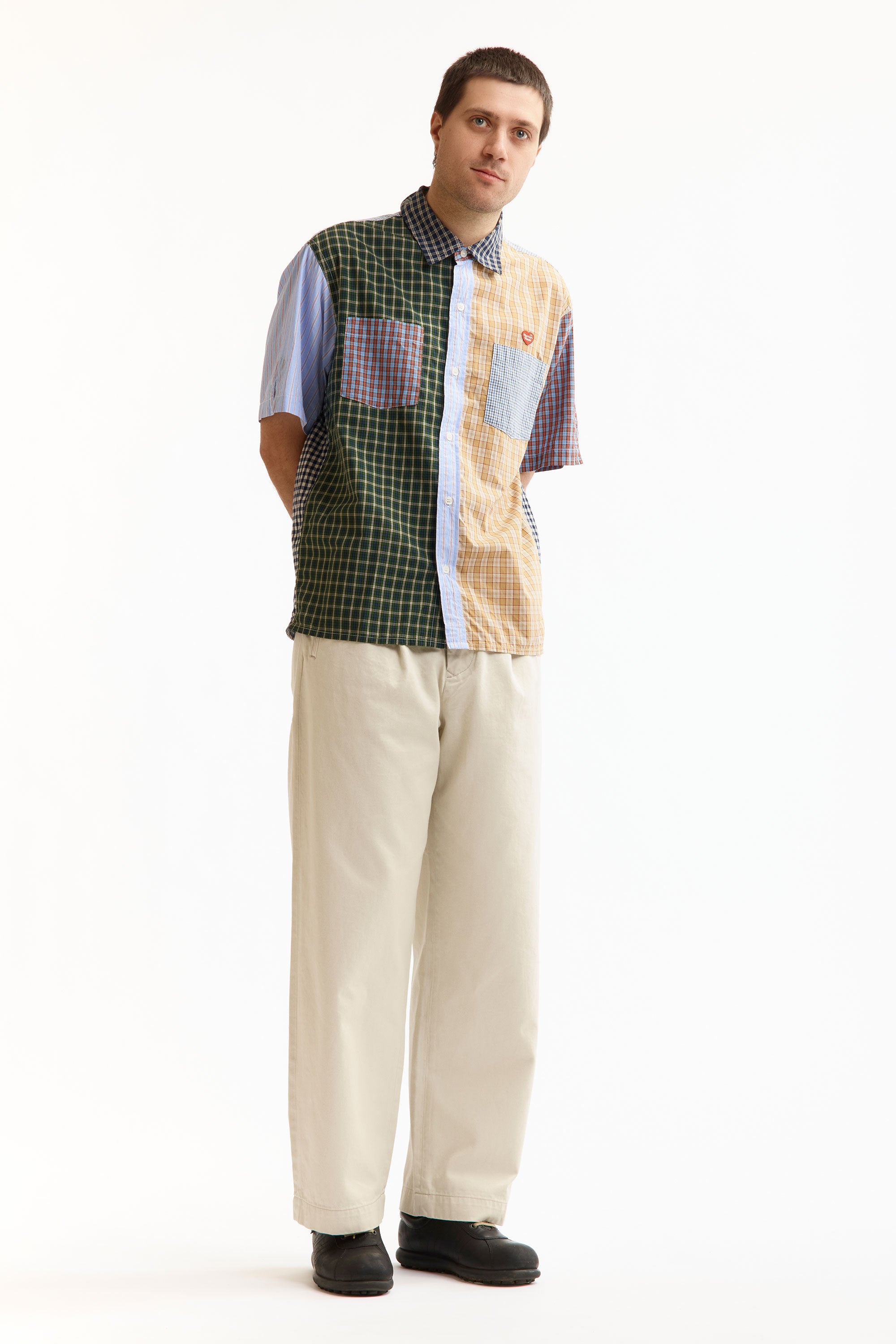 The CRAZY CHECK SHIRT BLUE available online with global shipping, and in PAM Stores Melbourne and Sydney.
