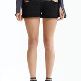 The CIRCUS SHORT STRIPE BLACK SILVER available online with global shipping, and in PAM Stores Melbourne and Sydney.