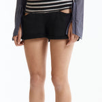 The CIRCUS SHORT STRIPE BLACK SILVER available online with global shipping, and in PAM Stores Melbourne and Sydney.