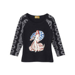 The COBRA 3/4 Sleeve Crop T-Shirt Black available online with global shipping, and in PAM Stores Melbourne and Sydney.
