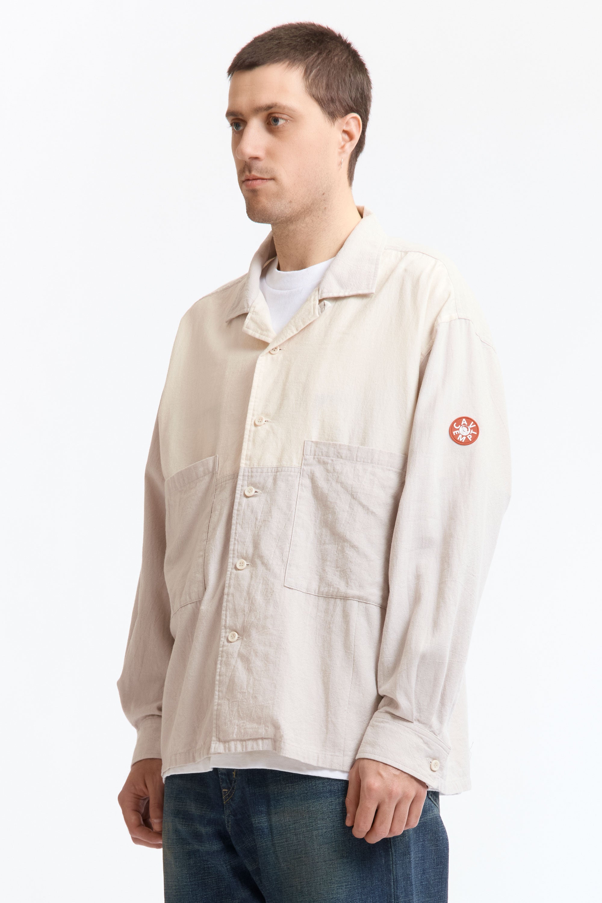 The COLOURED COTTON TWILL OPEN SHIRT GREY available online with global shipping, and in PAM Stores Melbourne and Sydney.