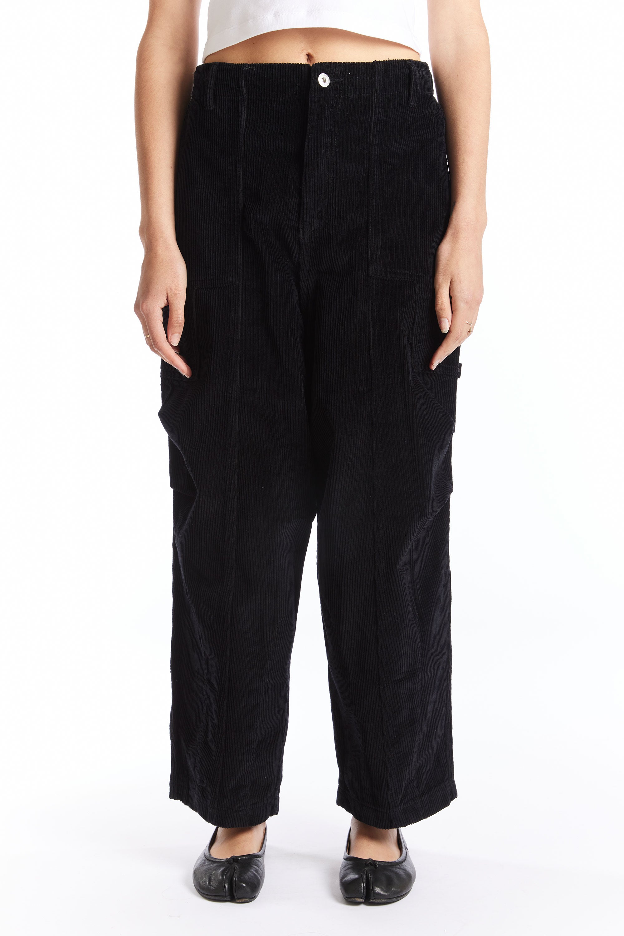 The CORDUROY PONDERING PANT BLACK  available online with global shipping, and in PAM Stores Melbourne and Sydney.