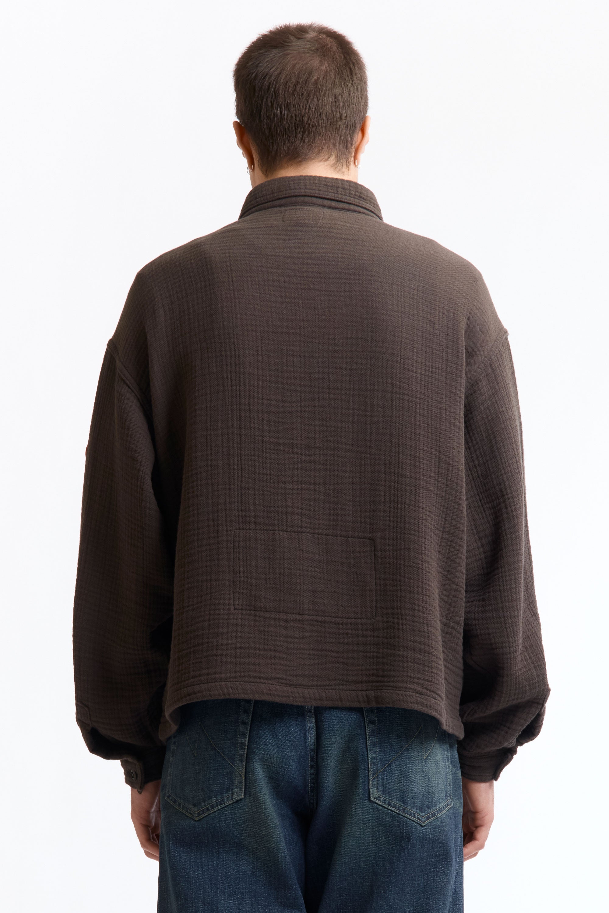 The COTTON GAUZE SHORT SHIRT JACKET available online with global shipping, and in PAM Stores Melbourne and Sydney.