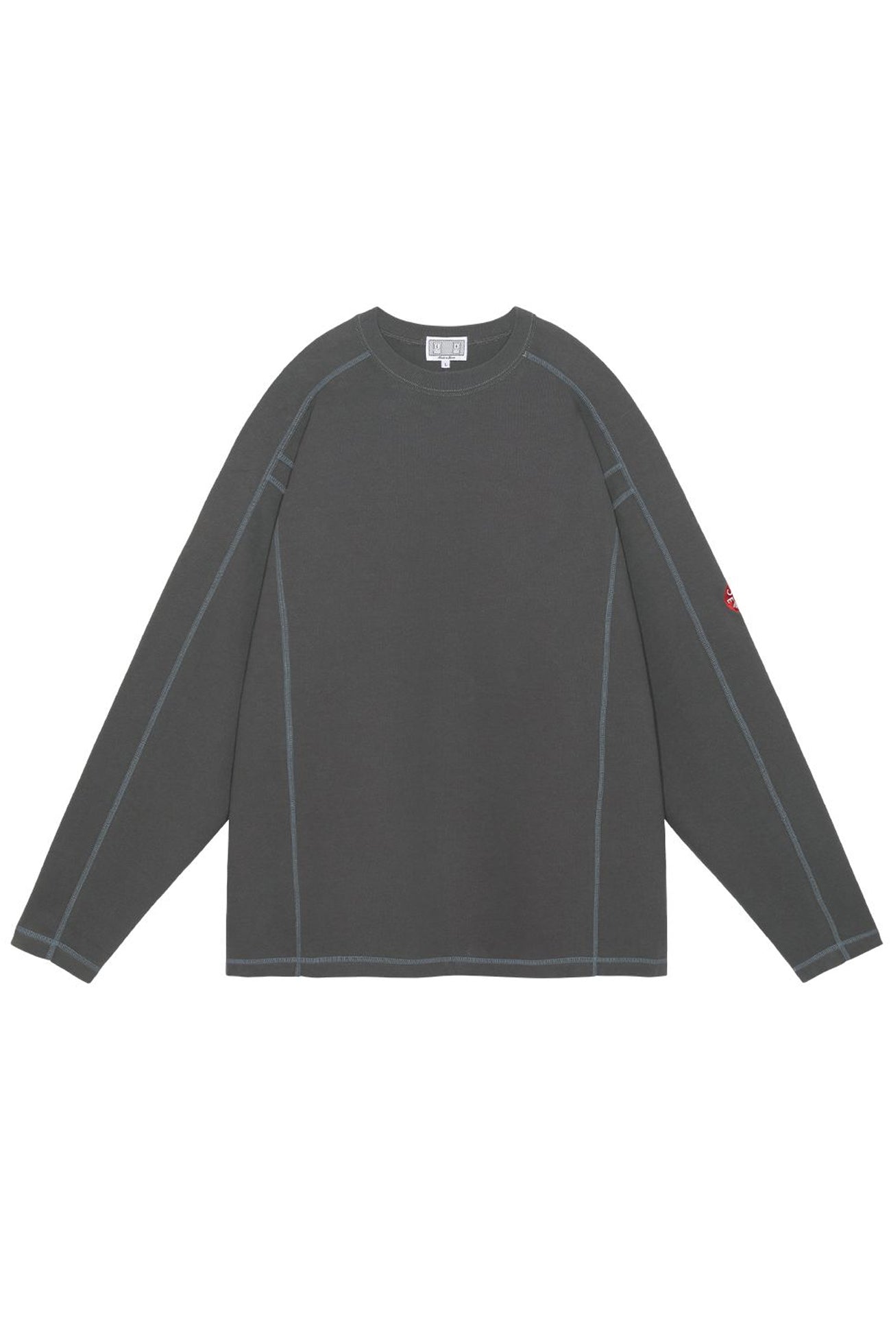 The CREW NECK DBL KNIT LONG SLEEVE CHARCOAL  available online with global shipping, and in PAM Stores Melbourne and Sydney.