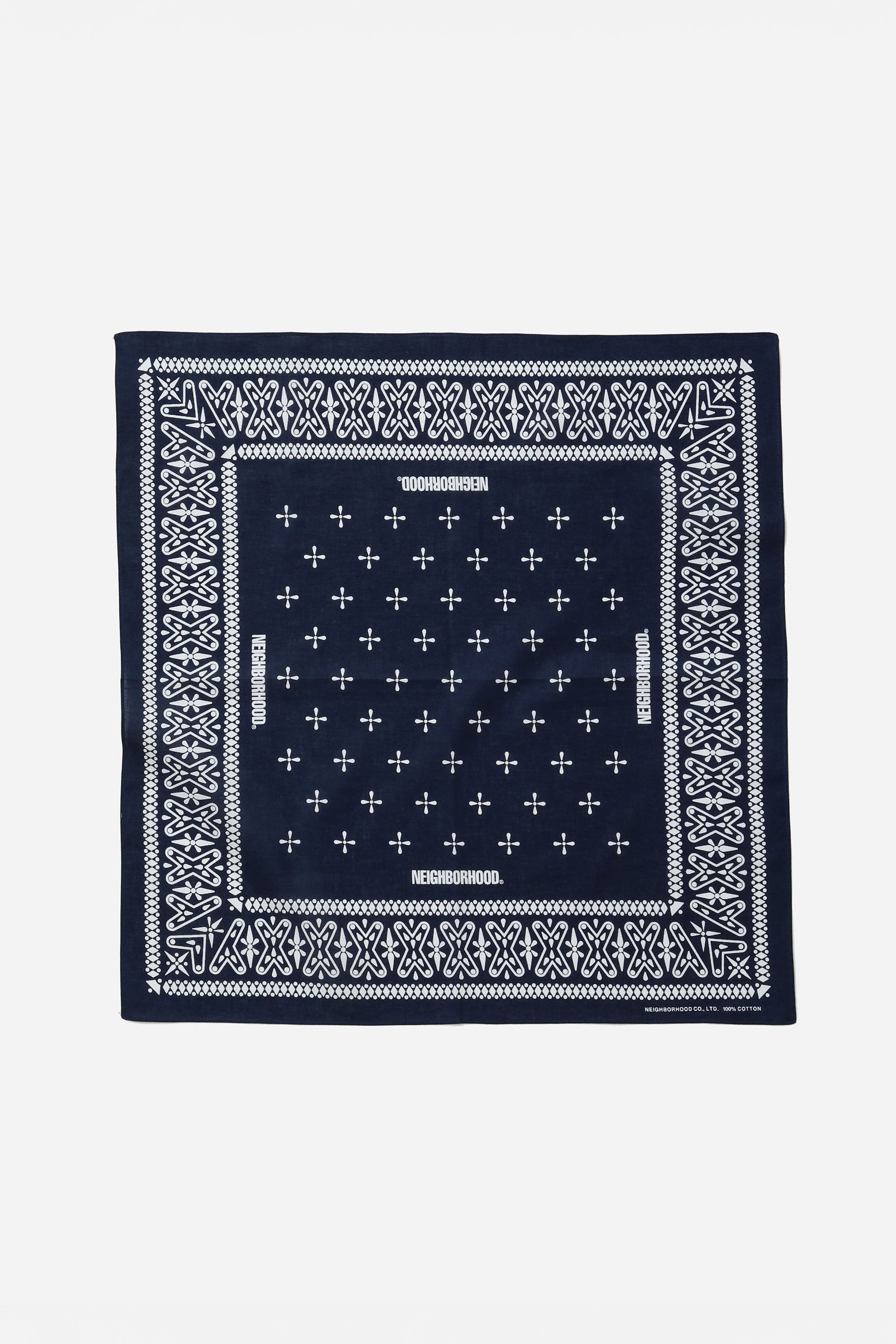 The CROSS PATTERN BANDANA NAVY available online with global shipping, and in PAM Stores Melbourne and Sydney.