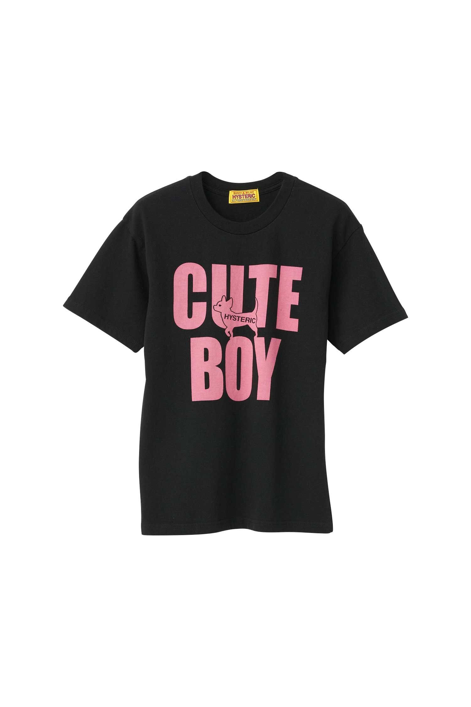The CUTE BOY TEE BLACK available online with global shipping, and in PAM Stores Melbourne and Sydney.
