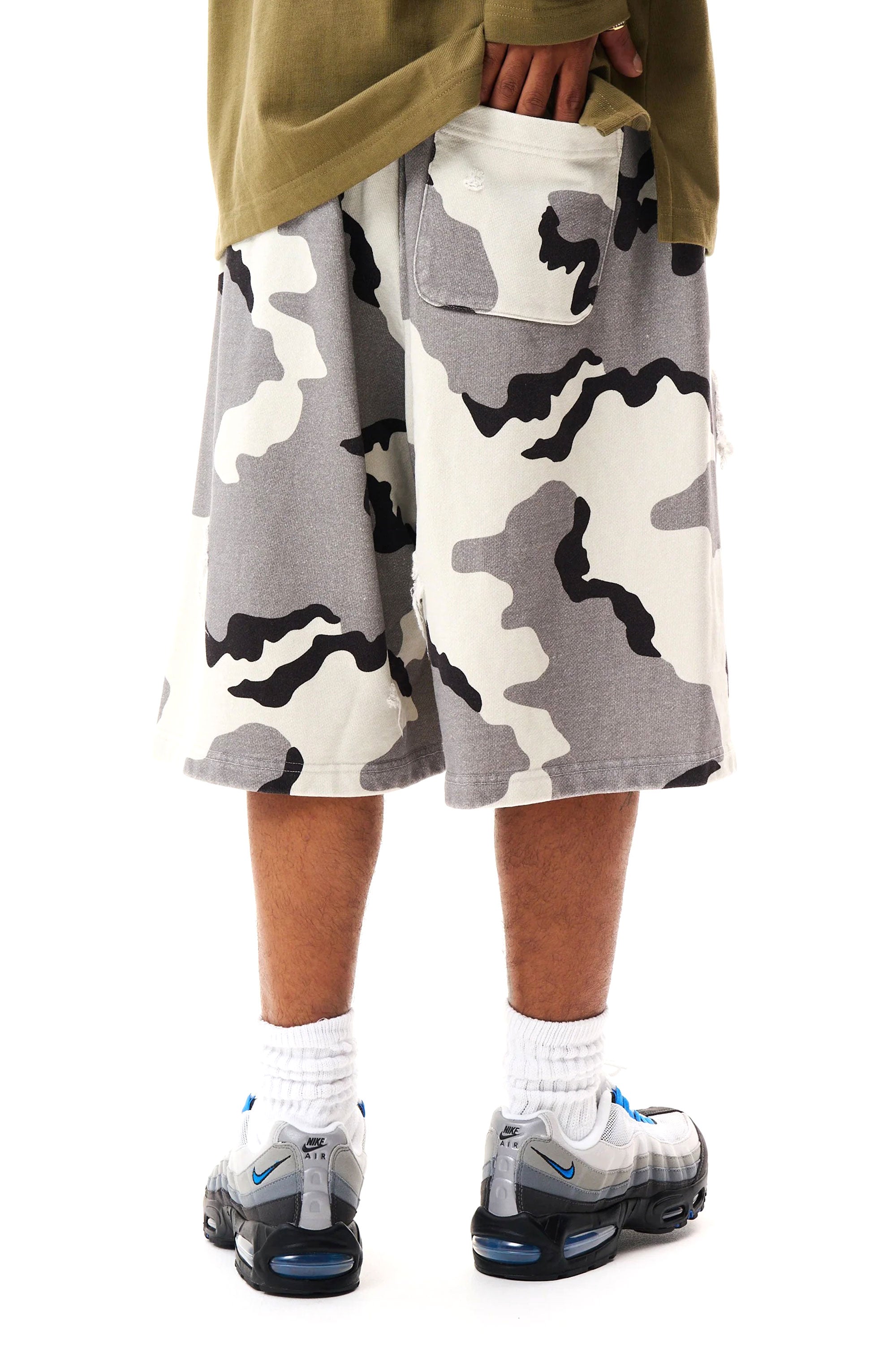 The Camo Sweat Short Grey available online with global shipping, and in PAM Stores Melbourne and Sydney.